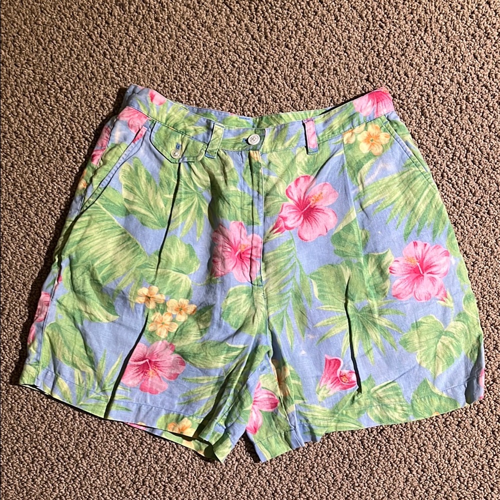 🌺VTG RALPH LAUREN Linen Floral Women's Shorts🌺